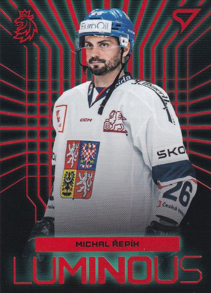 insert karta MICHAL ŘEPÍK 23-24 SZ Hokejové Česko Luminous Red číslo LS-24